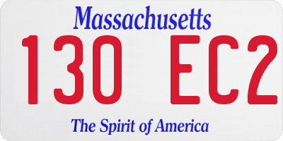 MA license plate 130EC2