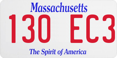 MA license plate 130EC3