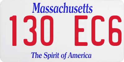 MA license plate 130EC6