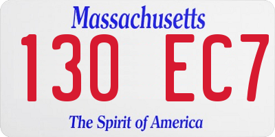 MA license plate 130EC7