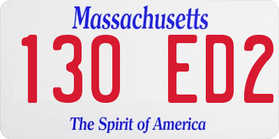 MA license plate 130ED2
