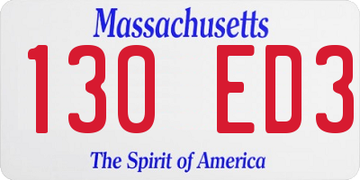 MA license plate 130ED3