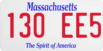 MA license plate 130EE5
