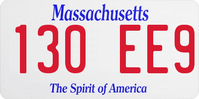 MA license plate 130EE9
