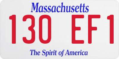 MA license plate 130EF1