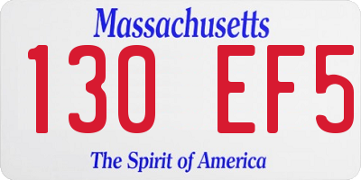 MA license plate 130EF5