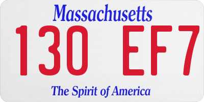MA license plate 130EF7