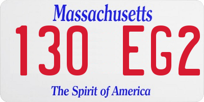 MA license plate 130EG2