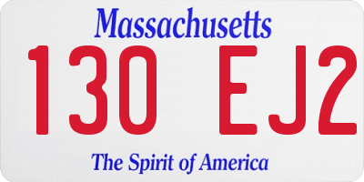 MA license plate 130EJ2