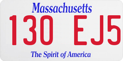 MA license plate 130EJ5