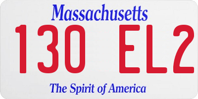 MA license plate 130EL2