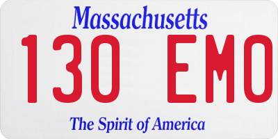 MA license plate 130EM0