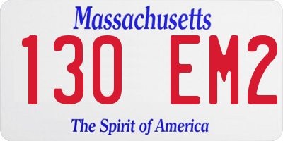 MA license plate 130EM2