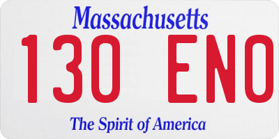 MA license plate 130EN0