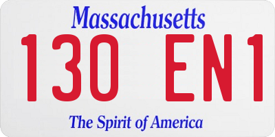 MA license plate 130EN1