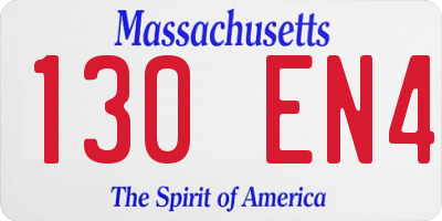 MA license plate 130EN4
