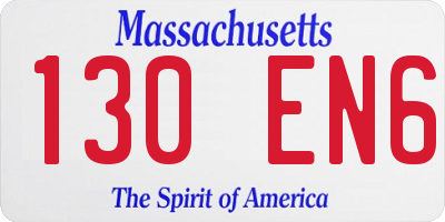 MA license plate 130EN6