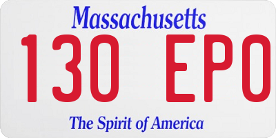 MA license plate 130EP0