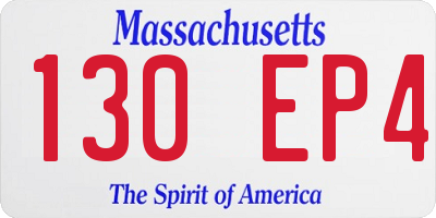 MA license plate 130EP4