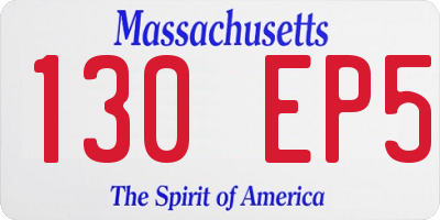 MA license plate 130EP5