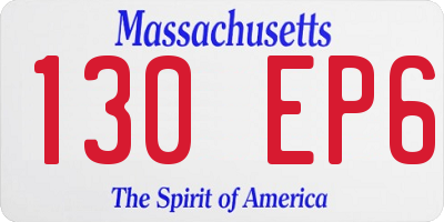MA license plate 130EP6