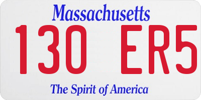 MA license plate 130ER5