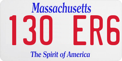 MA license plate 130ER6