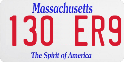MA license plate 130ER9