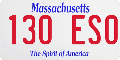 MA license plate 130ES0