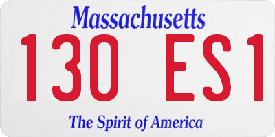 MA license plate 130ES1