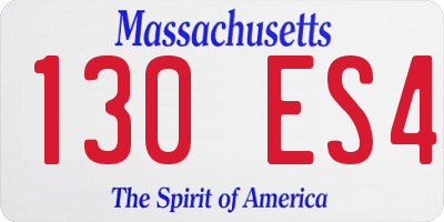 MA license plate 130ES4
