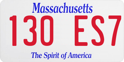 MA license plate 130ES7
