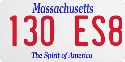 MA license plate 130ES8
