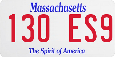 MA license plate 130ES9