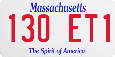MA license plate 130ET1