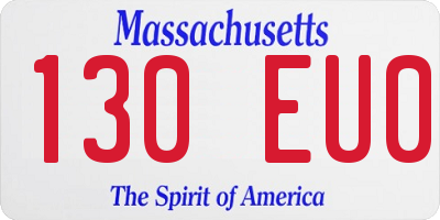 MA license plate 130EU0