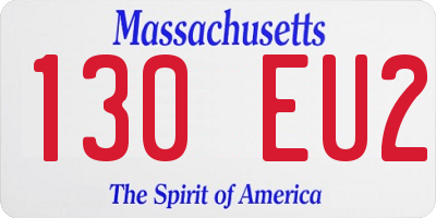 MA license plate 130EU2