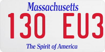 MA license plate 130EU3