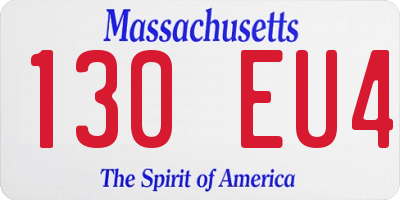MA license plate 130EU4