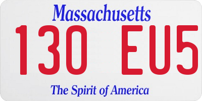 MA license plate 130EU5