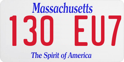 MA license plate 130EU7