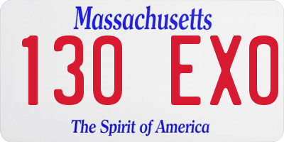 MA license plate 130EX0