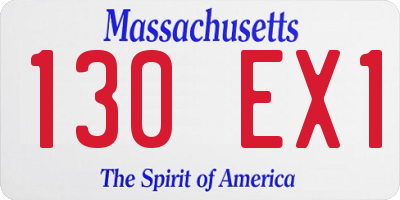 MA license plate 130EX1
