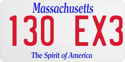 MA license plate 130EX3