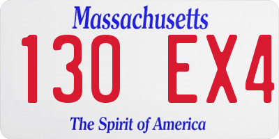 MA license plate 130EX4