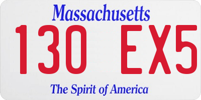 MA license plate 130EX5