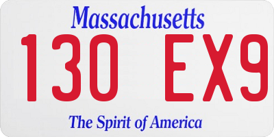 MA license plate 130EX9