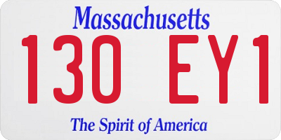 MA license plate 130EY1