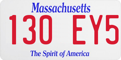 MA license plate 130EY5