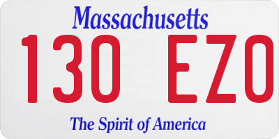 MA license plate 130EZ0